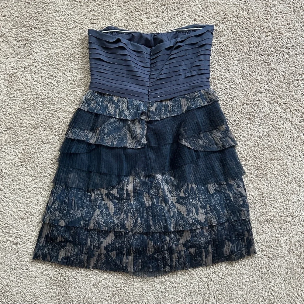MM Couture by Miss Me Blue Tan Strapless Mini Dress NWT Size Large
